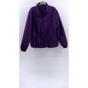 H&M Women's Dark Purple Zip-Up Windbreaker Jacket SZ L